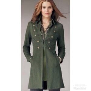 Cabi military double gold‎ button tunic length cardigan jacket size small